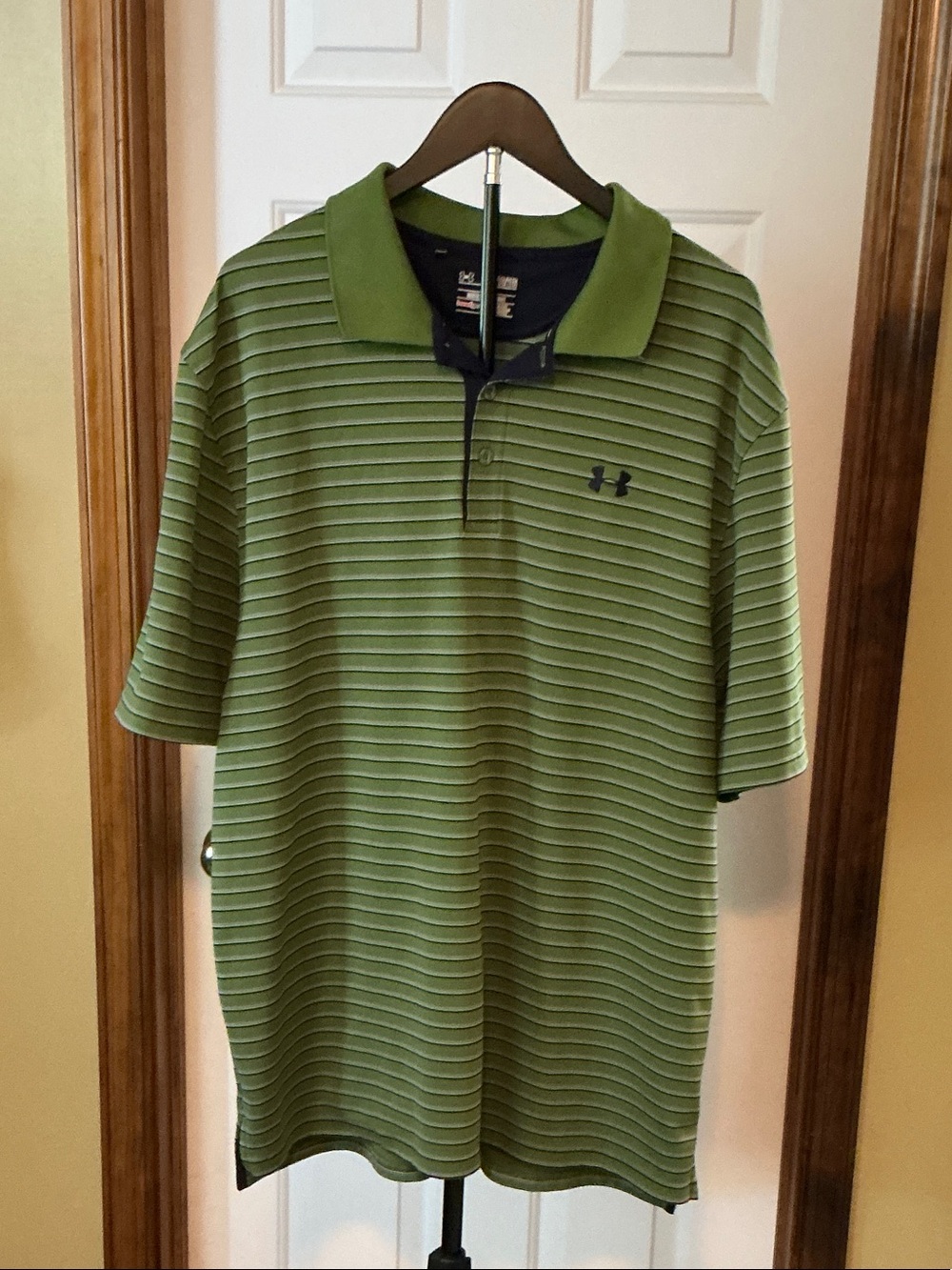 Under Armour Men’s Olive Green Striped Performance Polo